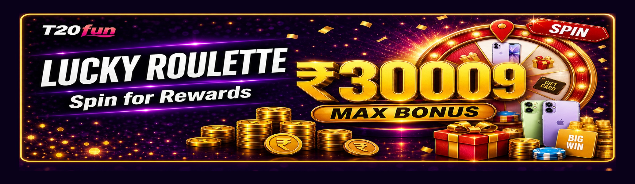 T20fun Lucky Roulette spin for rewards up to Rs30009