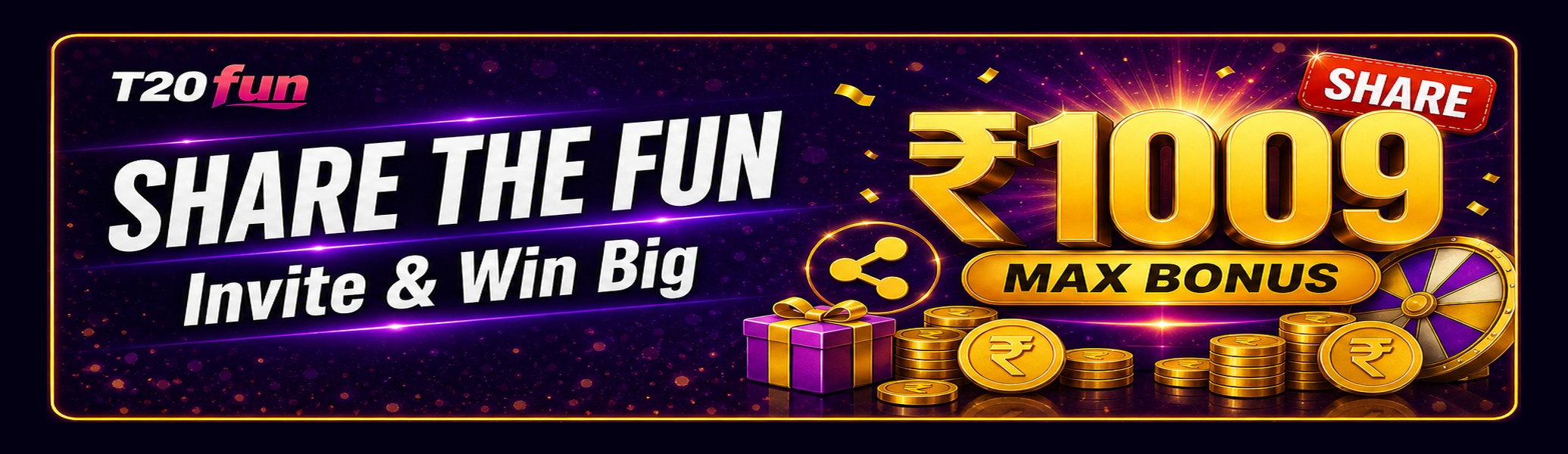 T20fun Share the Fun invite friends lucky draw up to Rs1009